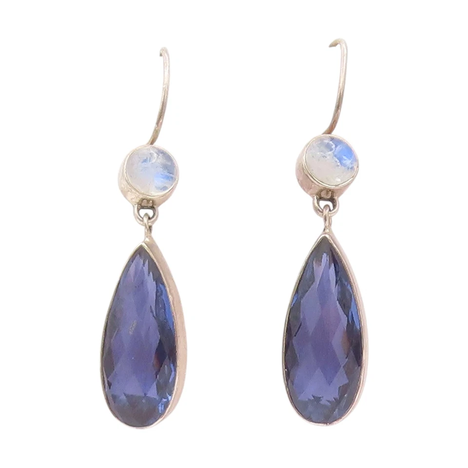 Pendientes vintage de plata de ley 925 NICKY BUTLER lapislázuli colgantes EG13947 Foto 1 de 4