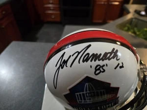 Joe Namath Signed Hall of Fame Mini Helmet Ins.H.O.F. "85" The Hollywood Grove - Picture 1 of 8