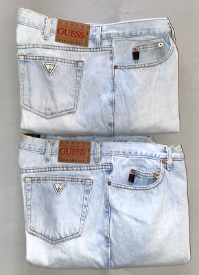 VTG Guess Jeans Classic Fit Mens 42 x 32 (39x29) Blue Denim Pants * - Image 1 of 4