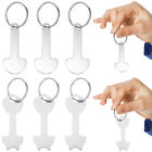  6 Pcs Stainless Steel Keychain Quarter Holder Grocery Store Coin