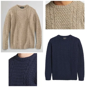 Pendleton Men's Shetland Wool Fisherman Sweater XL Navy or Coyote - Picture 1 of 12