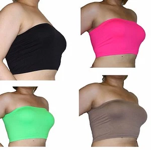 Damen Plus weicher Bandeau BH nahtlos trägerlos Röhrentop Einheitsgröße passt $ 5,99 - Bild 1 von 16