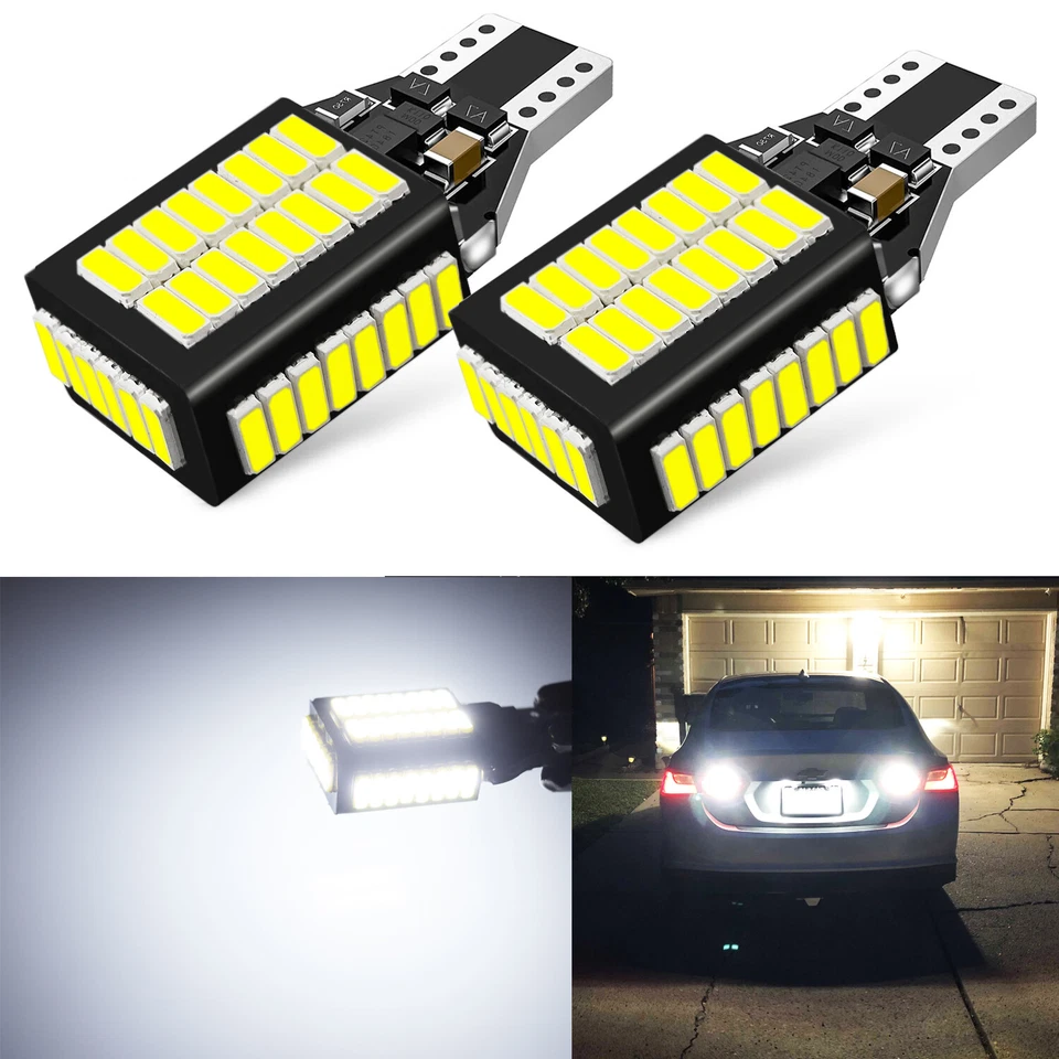 2x CANBUS T15 54 SMD 2200lm 6000K White 921 LED Backup Reverse Parking Bulbs 168 - Image 1 of 4
