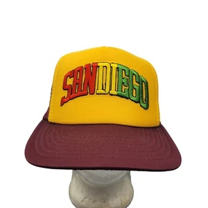 Vintage San Diego Hat Trucker Hat Adjustable snapback Gold Baseball Cap - Picture 1 of 8