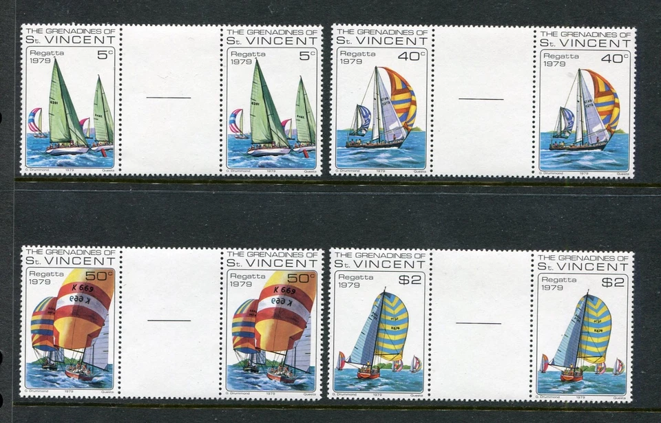 San Vicente Granadinas 166-169, MNH. 1978: Par de canaletas para yates de vela x28189 Foto 1 de 1