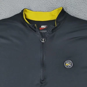 Vintage 90s Nike Town 1/4 Zip Shirt Men 2XL Black Dri-Fit Cycling Stretch USA - Picture 1 of 23