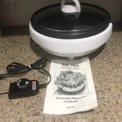 Parrilla eléctrica interior Aroma ASP-133 3 en 1, olla y vaporera 10" Foto 1 de 4