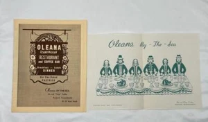 Folleto y mantel vintage de historia masiva OLEANA BY THE SEA - Rockport - Imagen 1 de 4