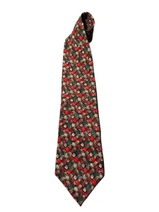 Cocktail Collection Red Green Brown Multicolor “Wine” 100% Silk Men’s Neck Tie - Picture 1 of 8