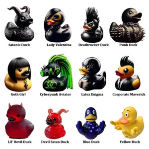 Dunkle Gummiente Felsente Satanenten, Neuheit Halloween Enten Home Office Dekor - Bild 1 von 32