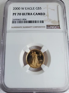 2000W $5 American Gold Eagle 1/10 Oz. NGC PF70 ULTRA CAME0 - Picture 1 of 2