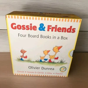 GOSSIE & FRIENDS FOUR BOARD BOOKS IN A BOX OLIVIER DUNREA GOSSIE PEEDIE OLLIE - Picture 1 of 3