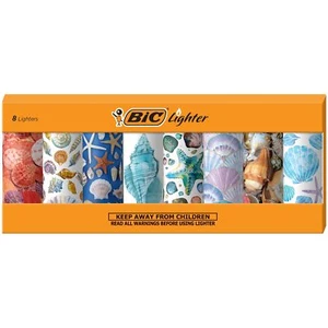 BIC Special Edition Shells Series Maxi Pocket Lighters Set of 8 Lighters - Picture 1 of 8