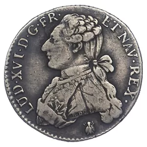 France Louis XVI 1/5 Fifth of Ecu 1787 D Lyon Silver Dy.1710 - Gad.354 Royal - Picture 1 of 2