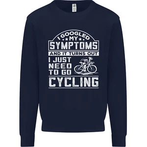 Cycling I Googled My Symptoms Cyclists Funny Kids Sweatshirt Sweater - Picture 1 of 82
