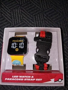 🔥 2024 Accutime Pokemon LED Watch & Pokemon Paracord Bracelet Set Pikachu NEW - Picture 1 of 4