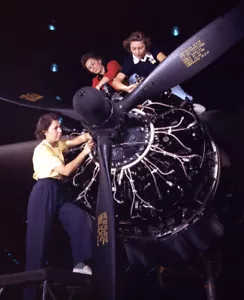 1942. Engine installers at Douglas Aircraft in Long Beach, Ca 11x14" Photo Print - Picture 1 of 1