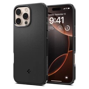 Pour iPhone 16 Pro Max / 16 Pro | Coque noire mate Spigen Essential Sand Blast - Photo 1 sur 14