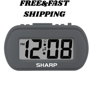 Digital Alarm Clock – Tactile Plastic Case with Soft Rubberized Finish - Battery - Picture 1 of 5