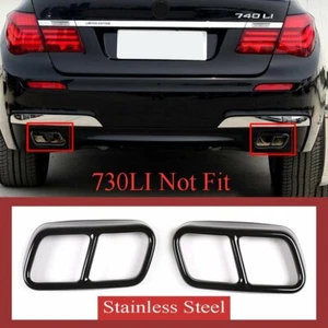 Cubierta de tubo de escape de acero negro apta para BMW Serie 7 740Li 2009-2014 - Imagen 1 de 9