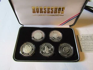 Horseshoe Casino Hammond Indiana 1 Oz 5 Coin Medallion Proof Set .999 Silver - Picture 1 of 15