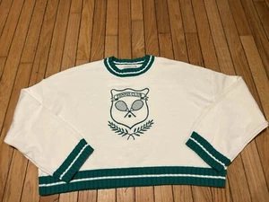 Sincerely Jules Tennis Club Sweater Women’s Size Medium Knit Cropped Preppy - Picture 1 of 5