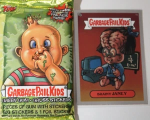 Carta GARBAGE PAIL KIDS 2003 ANS1 "SILVER" (Lucido) #4a "Brainy JANEY" - Foto 1 di 5