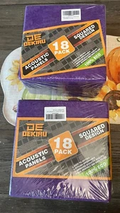 DEKIRU 18 PACK Acoustic Foam Panels, Purple Sound Proof, Self-Adhesive, 2 sets - Picture 1 of 5