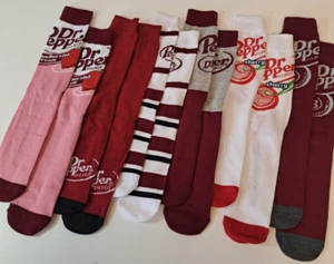 DR. PEPPER Men's Casual Crew Socks 6 Pairs Mens Size 8-12 Bioworld NEW - Picture 1 of 5