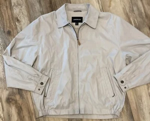 Chaqueta cortavientos London Fog para hombre talla mediana beige cremallera completa - Imagen 1 de 24