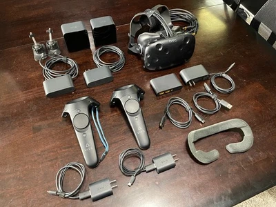 HTC Vive Full System w/ Controllers, Base Stations, Cables, Works Tested - Image 1 of 4
