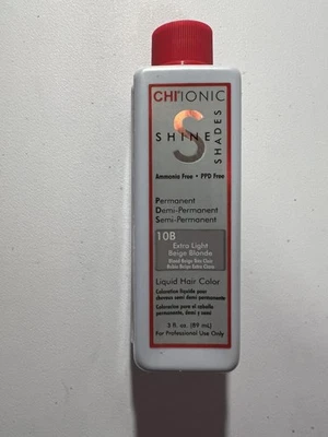 CHI Ionic Shine Shades 10B Color de cabello rubio extra claro 3 oz Profesores sin amoníaco Foto 1 de 4