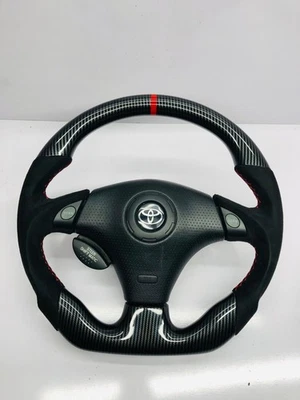 Toyota TRD Customize Carbon Fiber Steering Wheel MK4 MR2 CELICA MR-S Alteeza JZX - Image 1 of 4