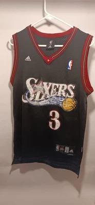 Camiseta Adidas Para Hombre Negra Roja Philadelphia 76ers Allen Iverson 3 NBA Talla S +2 Foto 1 de 4