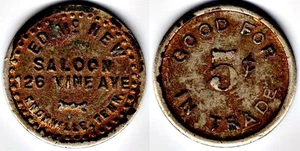 Saloon Token: Ed McNew /Saloon / 126 Vine Ave / Knoxville, Tennessee   GF 5c IT - Picture 1 of 1