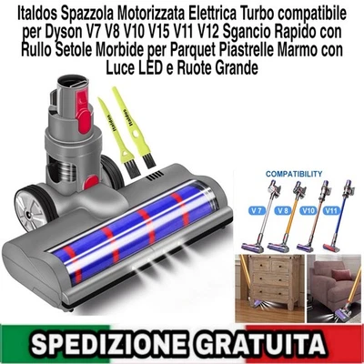 Spazzola Motorizzata Elettrica Turbo compatibile per Dyson V7 V8 V10 V15 V11 V12 - Immagine 1 di 4