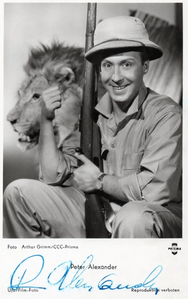 Peter Alexander+ - original signierte UFA Karte FK 4114 "MÜNCHHAUSEN IN AFRIKA" - Bild 1 von 1