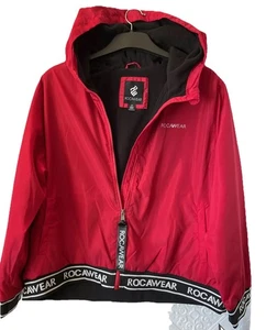 Rocawear Jacke Herren 2XL Hoodie mit durchgehendem Reißverschluss Vintage Hip Hop Varsity rot/schwarz Track neu mit Etikett - Bild 1 von 11