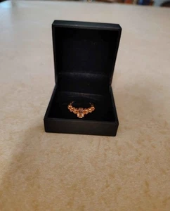 Morganite Rose Gold Ring, Size 6, Lab-Created Diamonds, Sterling Silver - Picture 1 of 3