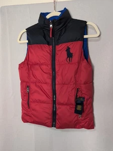 Polo Ralph Lauren Kids Reversible Puffer Vest Large Pony Size Small (8)(556) - Picture 1 of 11