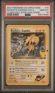 Rocket'S Zapdos-Holo 15 Class.Coll-Gym Challenge Pokemon Celebrations PSA 10 - Bild 1 von 2