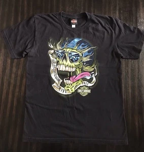 Harley Davidson Original Large T-Shirt Live Free Skull South East Ohio 75th - Bild 1 von 8