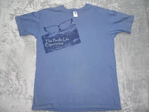 Camiseta grande azul auténtica Pigment Pacific Life cola de ballena 2 caras para hombre - Imagen 1 de 11