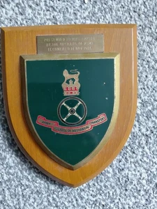 Ejército Escuela de Transporte Mecánico Reino Unido Militar Madera Pared Placa Desorden Escudo  - Imagen 1 de 4