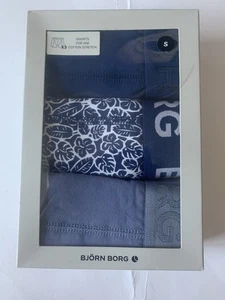 Lot de 3 boxers Björn Borg coton stretch petit bleu mélangé livraison gratuite - Photo 1/11