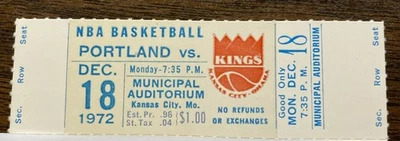 RARE 1972 Kansas City Omaha Kings Unused Printers Proof Ticket LARUE MARTIN - Image 1 of 2