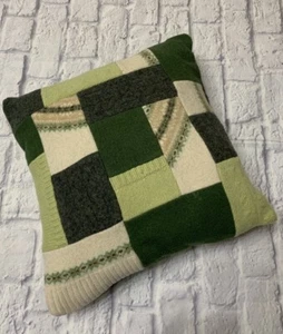 Vintage Wool Pillow Quilted Sweater Patchwork - Picture 1 of 6