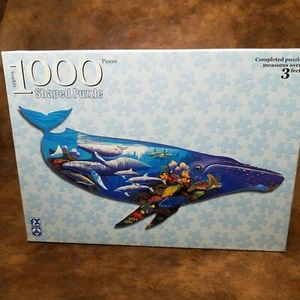 FX Schmid Jigsaw Puzzle 1000pcs Shaped Puzzle Humpback's World 2002 Whale Ocean - Picture 1 of 7