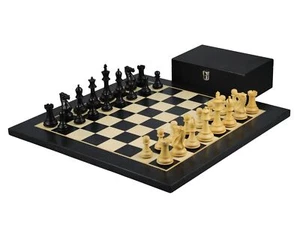 Ebenholzschachset 20 Zoll Helena Brett gewichtet entbeint Morphy Serie Schachfigur - Bild 1 von 11