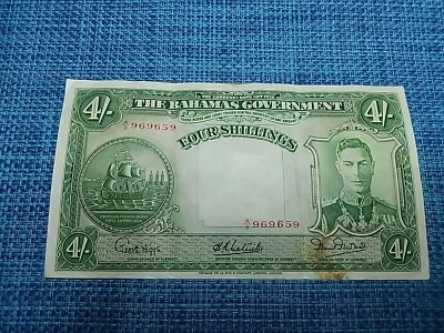🇧🇸 Bahamas 4 shillings  1936 (1947) P-9 P-9e vf/xf  crisp  Banknote  013025-7 - Image 1 of 4